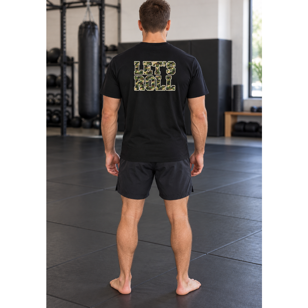 Camouflage Jiu-Jitsu T-Shirt/ Let's Roll (back)