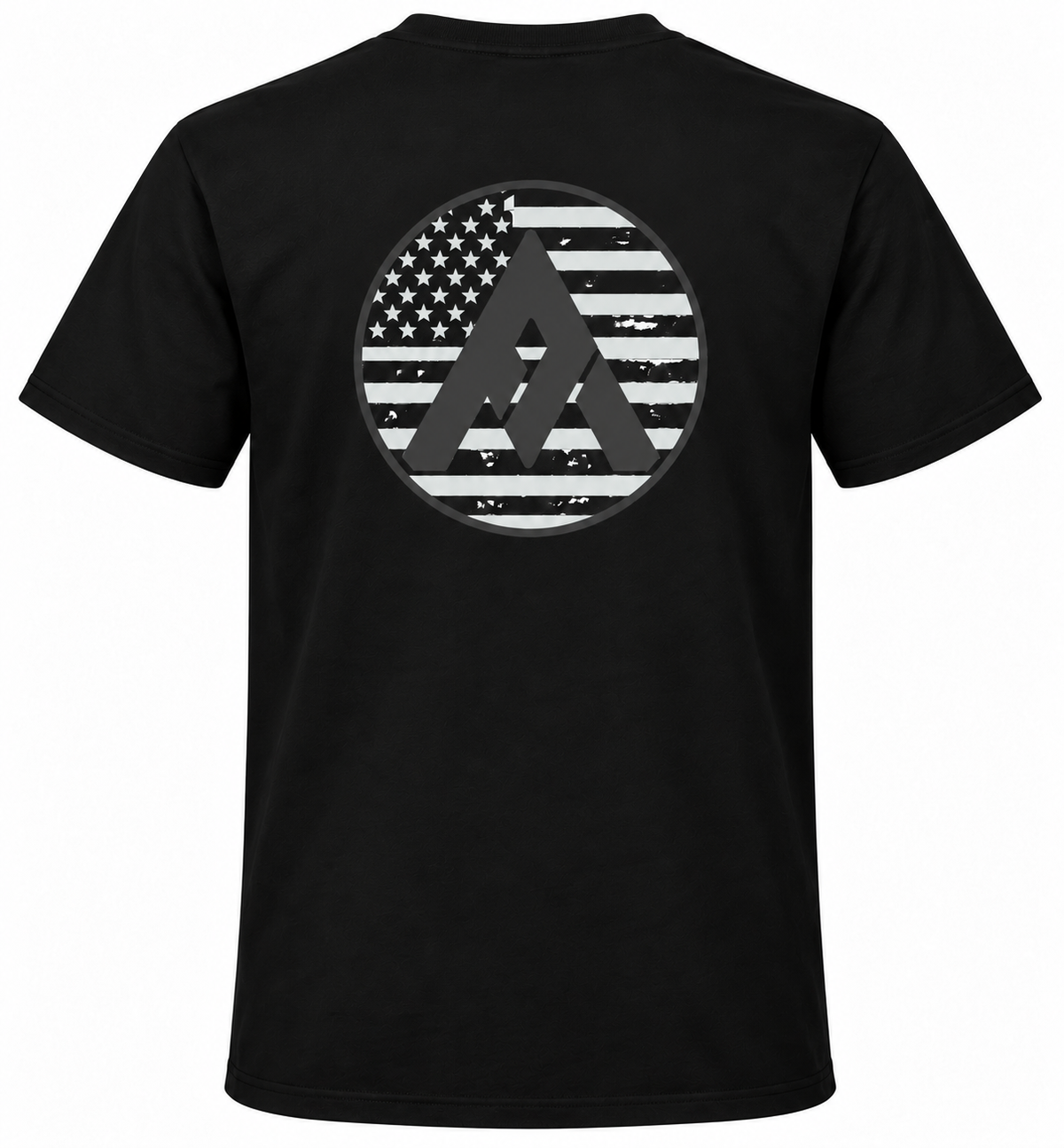 Team Alpha logo with flag on back
