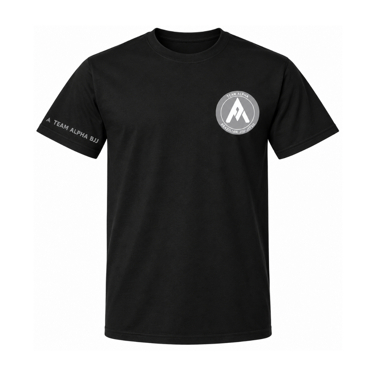 Team Alpha logo with flag on back