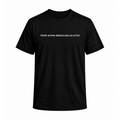 A black short-sleeve crewneck t-shirt with the text 'TEAM ALPHA BRAZILIAN JIU JITSU' printed in white capital letters across the chest, displayed on a solid white background.
