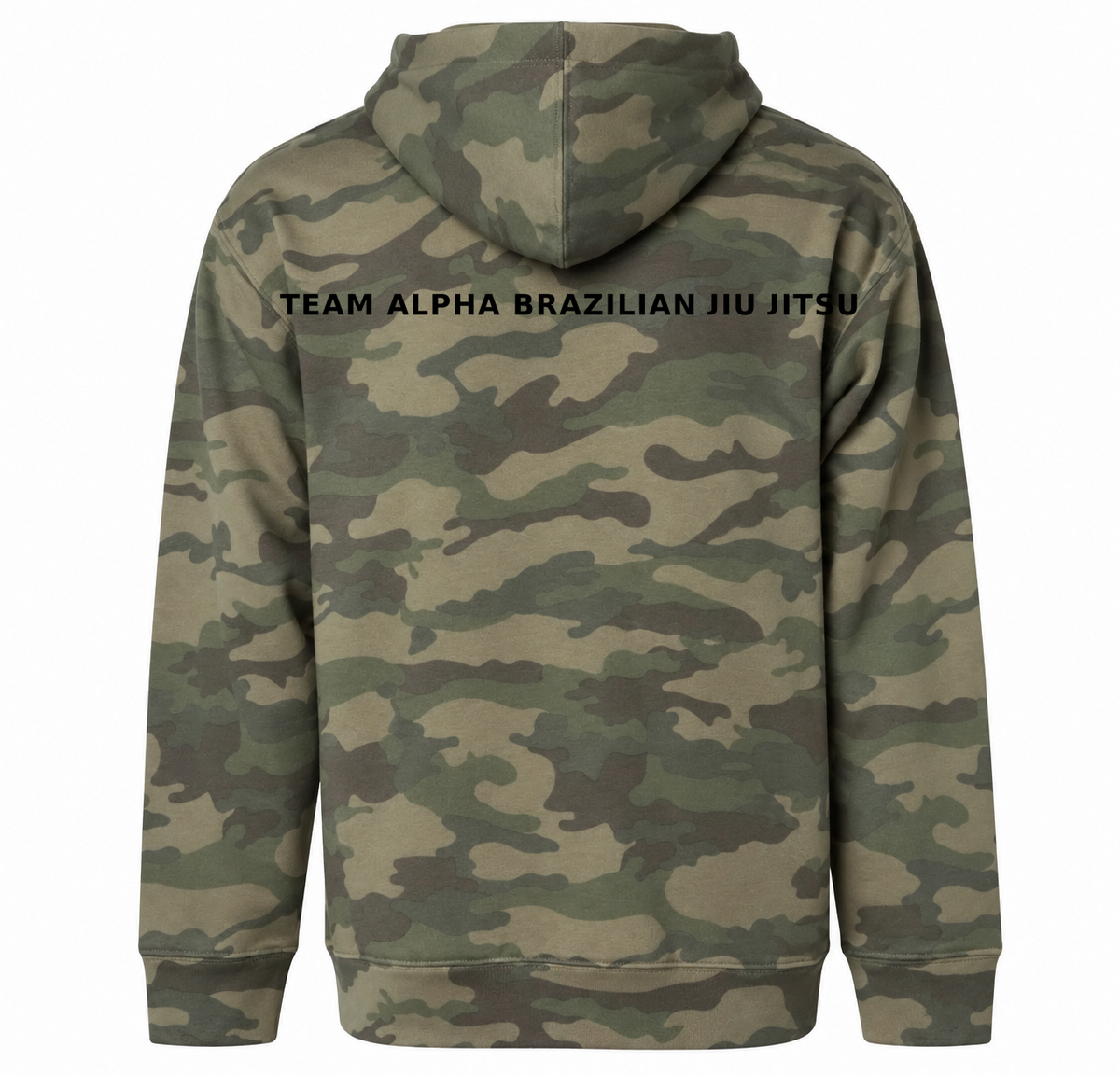 Camo Hoodie (A on front and wording on back)